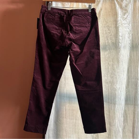 Kut from the Kloth Burgundy Plum Corduroy Cropped Trouser Pants NWT Size 2P - Picture 5 of 8